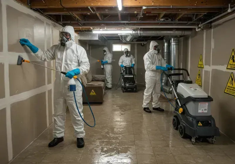 Basement Moisture Removal and Structural Drying process in West Salem, OH